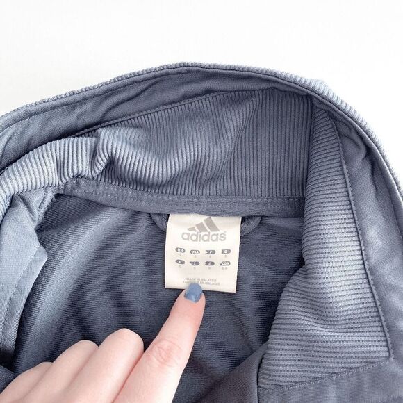 Adidas Men's Full Zip Three Striped Bomber Jacket Blue Gray Small - Picture 3 of 7